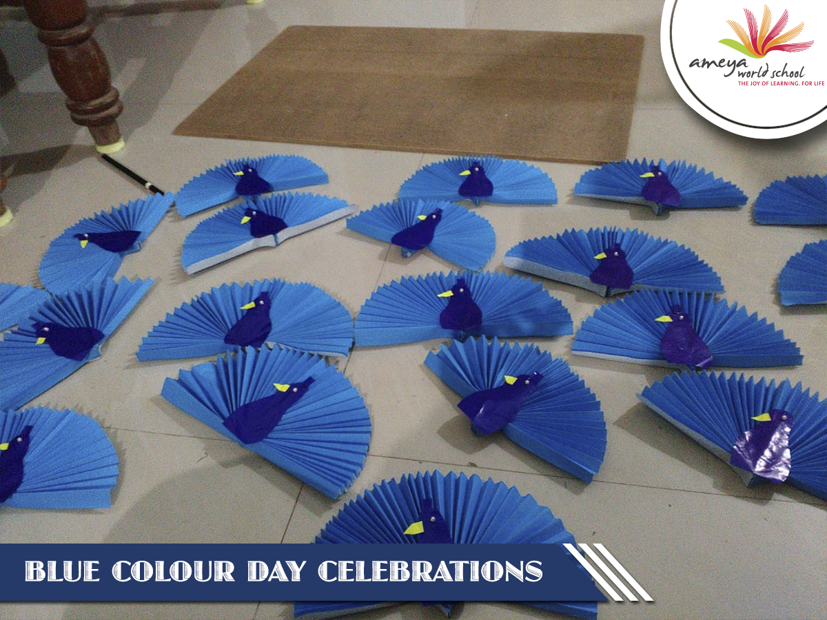 Blue color day shop activity